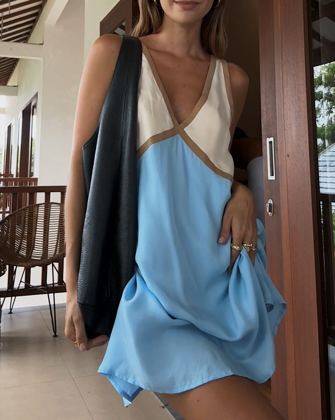 THE ADRIANA CUPRO MINI DRESS