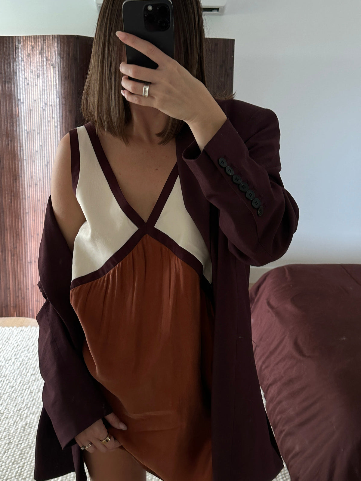 THE ADRIANA CUPRO MINI DRESS